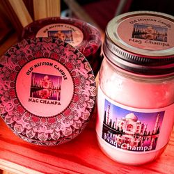 Old Mission Candle - This beautiful fragrance, Nag Champa, you have to come out to check it out in person.