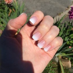 Ombré French acrylics done by Tina.