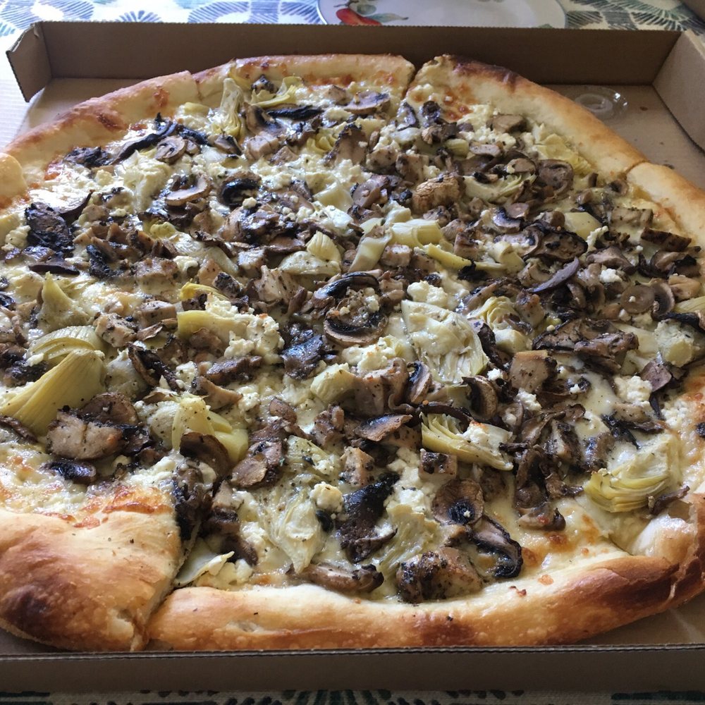 Mezza Luna Pizzeria - Large hearty fungus with chicken - Pizza Near Me - Eugene, Oregon Mezza Luna Pizzeria - Large hearty fungus with chicken - Pizza Near Me - Eugene, Oregon