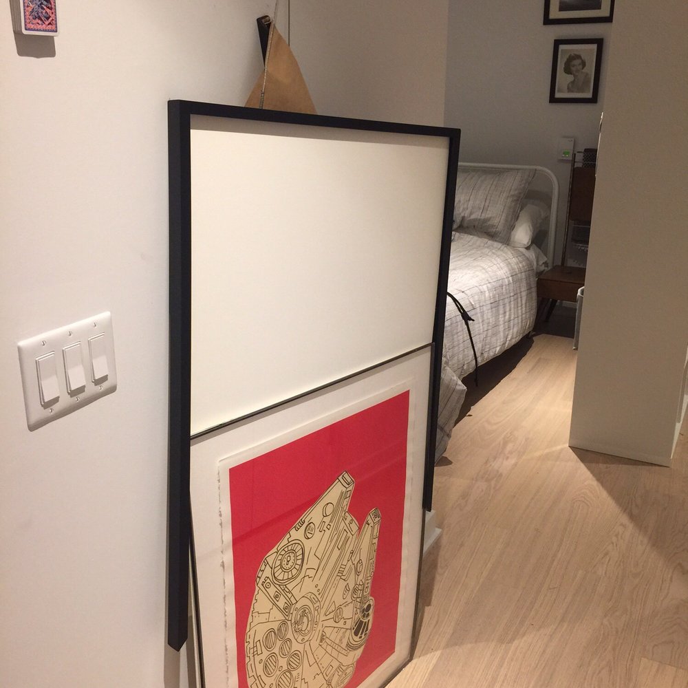 This piece fell off the wall - previously the frame itself had been coming apart at the corner.