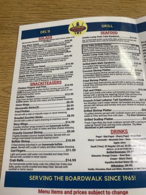 Menu photo 1 Del's Grill Ocean City, NJ Menu photo 1 Del's Grill Ocean City, NJ