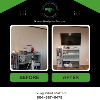 Green's Handyman Services - TV mount and outlet installation - Handyman Near Me Green's Handyman Services - TV mount and outlet installation - Handyman Near Me