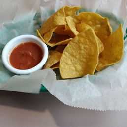 Complimentary chips and salsa Complimentary chips and salsa