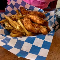 Legends Sports Bar & Grill - Lunch chicken tender basket with fries and slaw