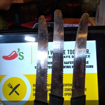 Chili's - Looks like finger prints on every knife. - Bars Near Me - Brighton, Michigan
