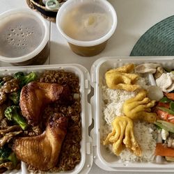 Lu's Kitchen - L05. Beef with Broccoli Lunch Special + L18. Moo Goo Gai Pan Lunch Special