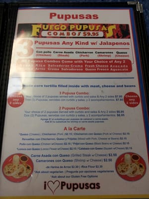 Menu photo 5 Salvadoreño Restaurant Mesa, AZ