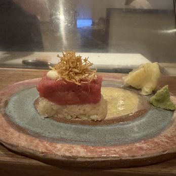 Maki Kosaka - Bluefin Toro with Gobo chip - Japanese Near Me - New York, New York Maki Kosaka - Bluefin Toro with Gobo chip - Japanese Near Me - New York, New York