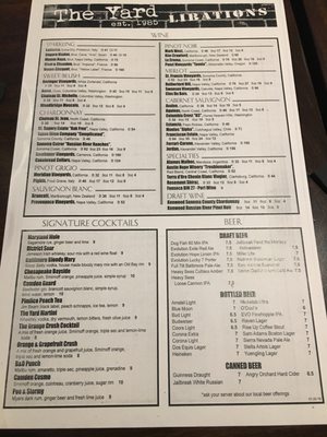 Menu photo 7 The Yard Baltimore, MD