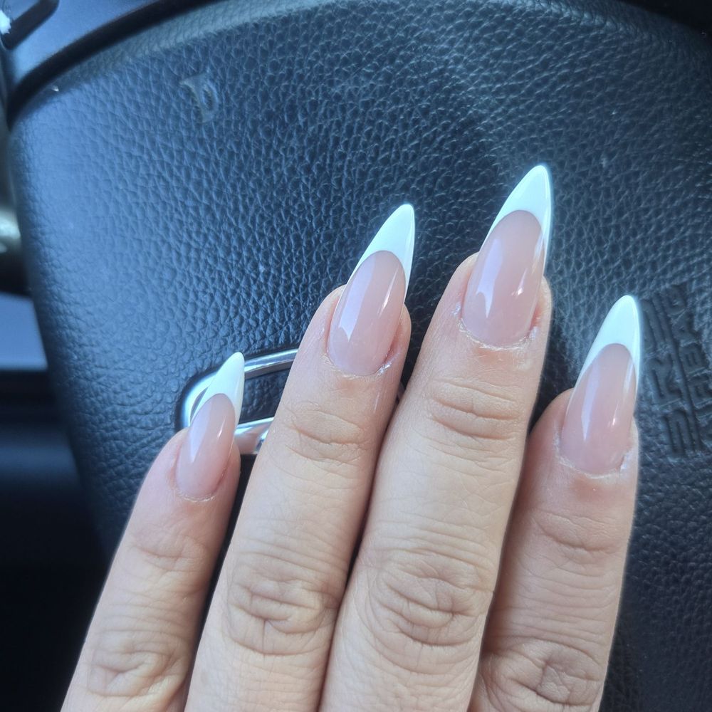 Vogue Nails - Full set French tip almond mani. - Nail Salons Near Me - Arlington, Texas Vogue Nails - Full set French tip almond mani. - Nail Salons Near Me - Arlington, Texas
