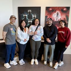 Sandbox VR - The elite squad ready to gear up and go and fight some dragons! Paolo, our elite squad leader, supported us in the background