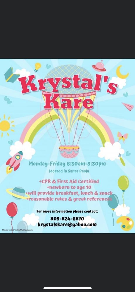 Krystal’s Kare - childcare center in Santa Paula, CA