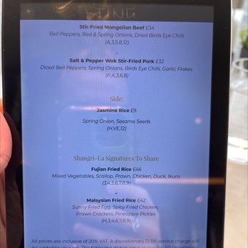 TĪNG - Menu - British Near Me - London, XGL