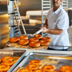 Fresh-milled bagels fresh out of the oven