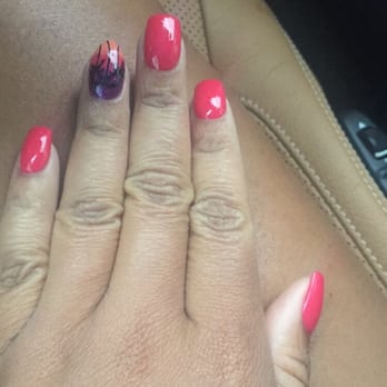 Nail Express Boca - Beautiful hombre polish with hand drawn palm trees! - Nail Salons Near Me - Boca Raton, Florida