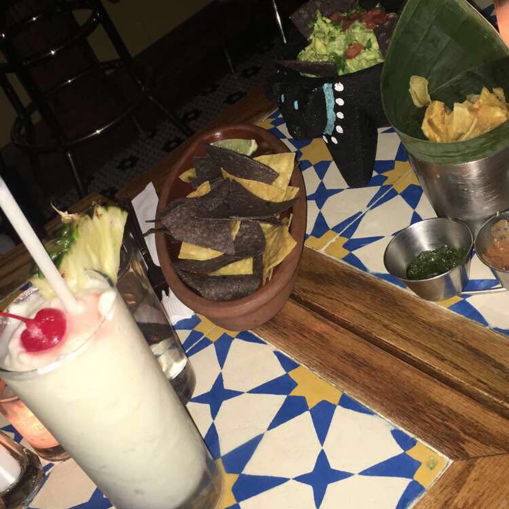 Cubana Cafe - Piña colada, guac and chips -- YUM! - Cuban Near Me - Brooklyn, New York
