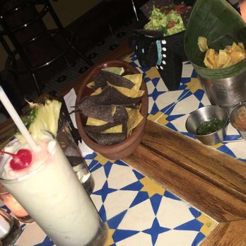Cubana Cafe - Piña colada, guac and chips -- YUM! - Cuban Near Me - Brooklyn, New York