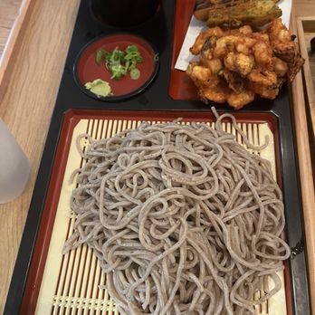 Sobakatsu - Tenzaru with surimi tempura (cold dipping noodles with scallop and shrimp tempera) - Japanese Near Me - San Francisco, California Sobakatsu - Tenzaru with surimi tempura (cold dipping noodles with scallop and shrimp tempera) - Japanese Near Me - San Francisco, California