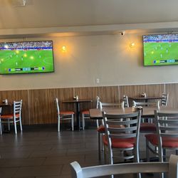 They have several TVs around the restaurant.
