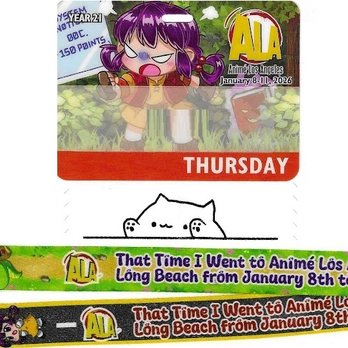 Anime Los Angeles - ALA badge & lanyard. - Performing Arts Near Me - Long Beach, California