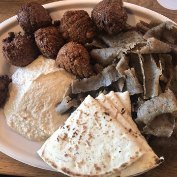 The Kebab Shop - The plate with carved lamb and beef, falafel, hummus and pita - $12.50 - Mediterranean Near Me - Austin, Texas The Kebab Shop - The plate with carved lamb and beef, falafel, hummus and pita - $12.50 - Mediterranean Near Me - Austin, Texas