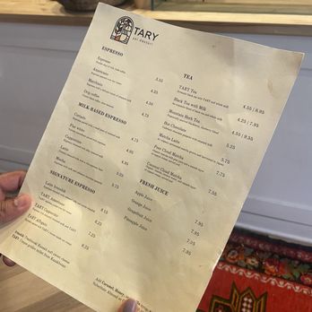 TARY Coffee - menu - Coffee & Tea Near Me - Chicago, Illinois