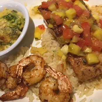 Cheddar's Scratch Kitchen - BLACKENED SALMON & SHRIMP WITH BROCCOLI CHEESE CASSEROLE (Fries NOT SHOWNED) - Comfort Food Near Me - Ocala, Florida Cheddar's Scratch Kitchen - BLACKENED SALMON & SHRIMP WITH BROCCOLI CHEESE CASSEROLE (Fries NOT SHOWNED) - Comfort Food Near Me - Ocala, Florida