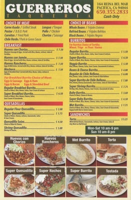 Menu photo 6 Guerrero's Taqueria Pacifica, CA Menu photo 6 Guerrero's Taqueria Pacifica, CA