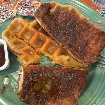 The Flying Biscuit Cafe - The chicken CHICKEN AND WAFFLE clearly they have changed these were terrible - Breakfast & Brunch Near Me - Houston, Texas