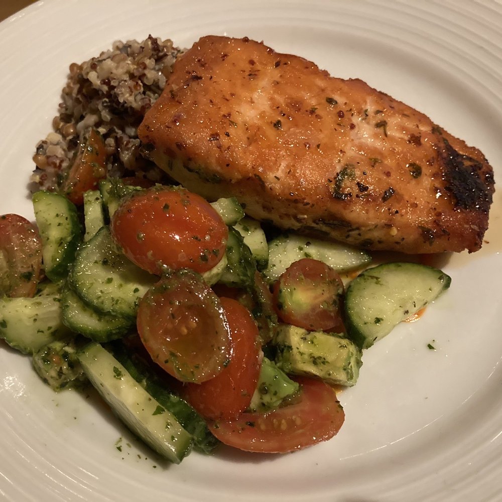 Pinstripes - Maple glazed salmon - Bowling Near Me - Northbrook, Illinois Pinstripes - Maple glazed salmon - Bowling Near Me - Northbrook, Illinois