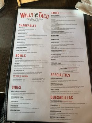 Menu photo 5 Willy Taco - Feed & Seed Greenville, SC Menu photo 5 Willy Taco - Feed & Seed Greenville, SC