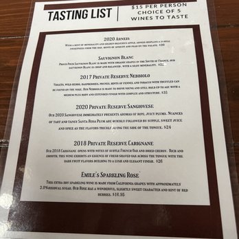 Emilio Guglielmo Winery - March 18, 2024 menu - Venues & Event Spaces Near Me - Morgan Hill, California