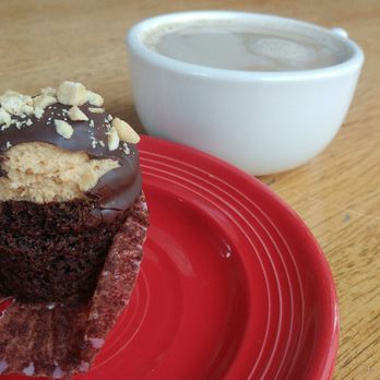 Sweet Bar Bakery - Cafe au lait + chocolate dipped peanut butter cupcake - Bakeries Near Me - Oakland, California Sweet Bar Bakery - Cafe au lait + chocolate dipped peanut butter cupcake - Bakeries Near Me - Oakland, California