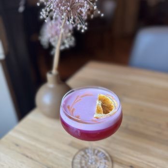Husk - Off the Beeten Path Pisco, Dry Curaçao, Blood Orange, Beet, Lemon, Egg White - American Near Me - Charleston, South Carolina Husk - Off the Beeten Path Pisco, Dry Curaçao, Blood Orange, Beet, Lemon, Egg White - American Near Me - Charleston, South Carolina
