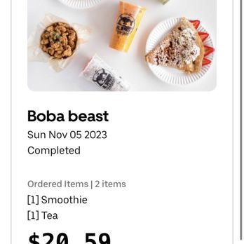 Boba Beast - Uber Eats order tonight - Juice Bars & Smoothies Near Me - Gardena, California Boba Beast - Uber Eats order tonight - Juice Bars & Smoothies Near Me - Gardena, California