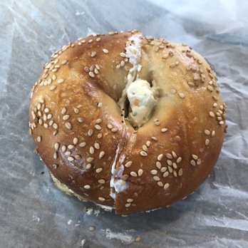 Bageleddi's - Sesame bagel with veggie cream cheese - Bagels Near Me - Ship Bottom, New Jersey