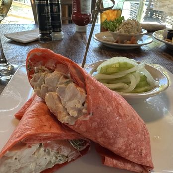 The Conch House Restaurant - Shrimp Salad Wrap and cucumber onion salad - Caribbean Near Me - Saint Augustine, Florida