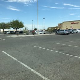 Huge parking lot. Huge parking lot.