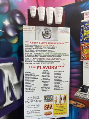 Menu photo 4 Coach SLim Snowcones Carrollton , TX