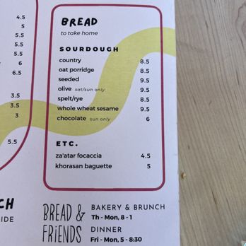 Bread & Friends - Bread menu - Bakeries Near Me - Portland, Maine