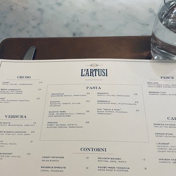 L'Artusi - Menu - Italian Near Me - New York, New York