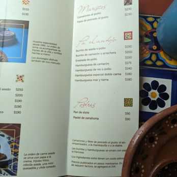 Restaurant Angelita - Menu - Mexican Near Me - Las Varas, NAY