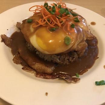 Island Style Cafe - The loco moco with sunny side up egg and fried rice. - Hawaiian Near Me - Santee, California