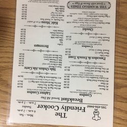 The Friendly Cooker - Menu