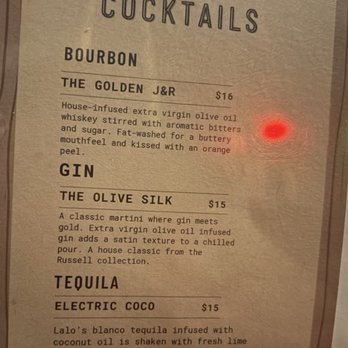 Electric Olive - Menu - Cocktail Bars Near Me - Fresno, California