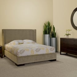 Creative Home Furnishings - Upholstered bed - complete range of fabrics, and Tangent Dresser