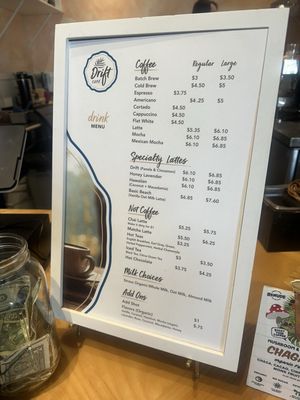 Menu photo 3 Drift Cafe Pacific Beach, CA