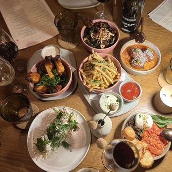 Marelle - Appetizers - fries, burrata, brussel sprouts, chicken wings, meatballs, arancini - New American Near Me - Santa Monica, California