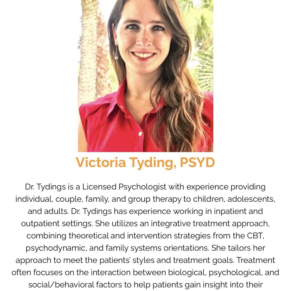 Atlantic Psychiatric Center - Pictured is Dr. Victoria Tyding, PSYD., part of the team at Atlantic Psychiatric Centers, located in Rockledge, FL. - Psychiatrists Near Me - Rockledge, Florida