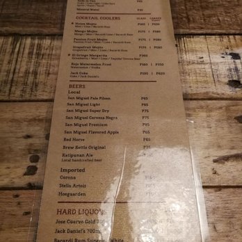 Gringo - Gringos Drink List - Latin American Near Me - Mandaluyong City, NCR